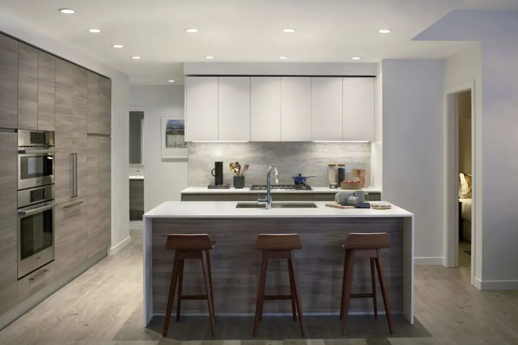 Modern kitchen in a Pier West condo